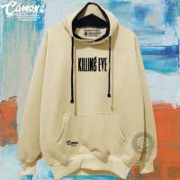 Hudie Pria Wanita Aesthetic Warna Light Cream Sablon List Killing Eve Sweater Hoodie Cowok Cewek Dis