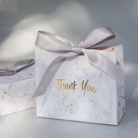 10pcs Thank You Party Favor Gift Box Wedding Candy Box Paper Gift Bag Packing