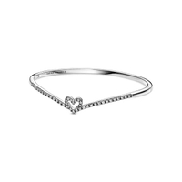 กำไลข้อมือ wishbone heart ไซส์ 3 สีเงิน