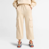 【Timberland 官方旗艦】女款象牙色刷毛工裝束口褲(A5ZH3EFL)