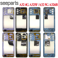 For Samsung Galaxy A32 A325F Middle Frame Plate Housing Bezel Mid Faceplate Bezel Frame For Samsung A32 5G A326B Middle Frame