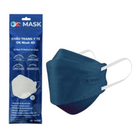 Khẩu trang y tế OK Mask 4D 3 lớp màu xanh navi