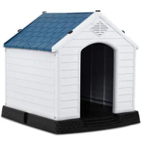 Pet Dog House Plastic Pet House Waterproof Ventilate Puppy Shelter for Indoor Outdoor Use with Roof