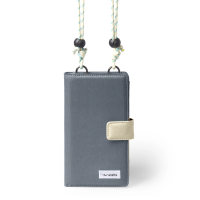Wallts New Delmont Phone Wallet Charcoal Cream - Tas Dompet HP kanvas  selempang Wanita dan Pria Sli
