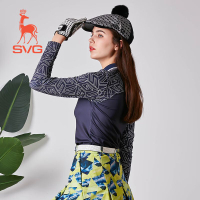 新款SVG高爾夫服裝女復古毛球印花貝雷帽加絨保暖女高爾夫球帽