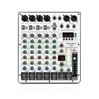 6-Channel Audio Mixer, ARVOMIC DJ Mixer with USB Audio Interface, Bluetooth Function, 16 DSP Effects, and 3-Band EQ (ARMX-6)