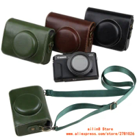 PU Leather Camera Case Cover Bag for Canon PowerShot G7X2 G7X3 Mark II III SX740/730/720 Panasonic LX15 LX10 sony zv-1 ii zv-1f