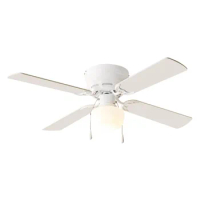 New Mainstays 42 Inch Hugger Indoor Ceiling Fan with Light Kit, Black, 4 Blades, Reverse Airflow