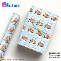 GIFTME Kertas Kado Custom Foto - Bungkus Hadiah Ulang Tahun Wisuda Anniversary Unik Aesthetic