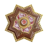 Ornamen Lampu Plafon Pvc 30x30 Putih Ukir Mewah Termurah - Cokelat