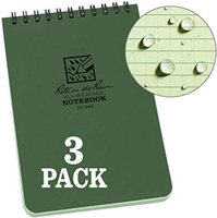 Rite In The Rain Weatherproof Top Spiral Notebook 4 "X 6"ปกสีเขียวรูปแบบสากล3แพ็ค (หมายเลข946-3)