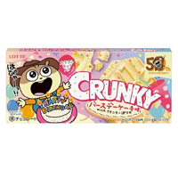 【江戶物語】LOTTE 樂天 生日蛋糕風味可可脆餅 45g 可可塊 白巧克力 CRUNKY 期間限定 日本原裝 日本進口