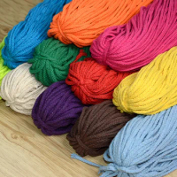 Macrame Cord 5mm Cotton Rope 35 Color Options Twisted Macrame Thread Macrame Supplies DIY Crafts Cord Home Decoration