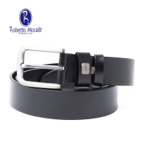 【Roberto Mocali】(RM-8203BKF)扣洞式皮帶-黑色