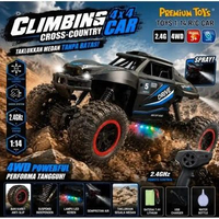 RC Climbing 4x4 Car Premium 1:14 Mobil Remote Control 2.4GHz 4WD Off Road Jumbo Lampu LED Spray Susp