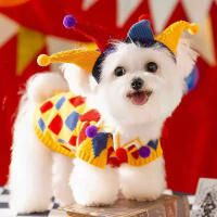 PETLAND Dog Cute Funny Crazy Circus Clown Sweater Halloween Cat Suit Pet Dog Spring Autumn Winter Cl