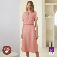 ILEY伊蕾 貴氣細緻蕾絲刺繡工藝假兩件洋裝(粉色；M-2L)1231077123