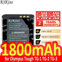 1800mAh KiKiss Powerful Battery Li-90B Li-92B for Olympus Tough TG-1 TG-2 TG-3 Red TG-6 TG-4 TG-5 SH-1 SH-50 SH-60 XZ-2 SP-100EE