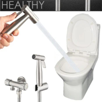 Handheld Toilet Bidet Sprayer Set G1/2 Bathroom Hygienic Shower Faucet Toilet Stainless Steel Bidet Spray Kit Self Cleaning 20mm