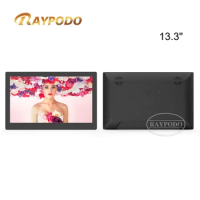 Raypodo 13.3 Inch AIO Tablet PC with Rockchip RK3568 Android11 Digital Signage Software Monitor PoE Mount Tablet