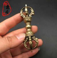 尼泊爾純銅手工降魔金剛杵法器小擺五股件銅杵手把件密宗佛器銅器
