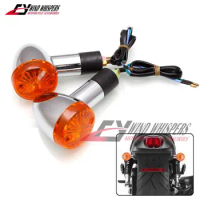 Universal Motorcycle Chrome Bullet Front Rear Turn Signal Blinker Indicator light For Honda CB400SS SR250 GN250 Big Boy
