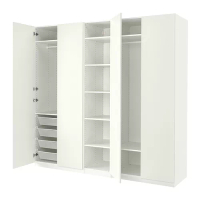 PAX/FORSAND 衣櫃/衣櫥, 白色/白色, 250x60x236 公分