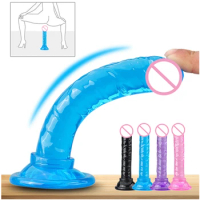 Realistic Dildo Anal Masturbator Sex Toys for Couples Crystal Jelly Dildo Suction Cup Penis Thrusting Dildo Phalos for Women toy