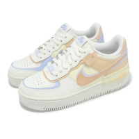 【NIKE 耐吉】休閒鞋 Wmns Air Force 1 Shadow 女鞋 米白 粉橘 拼接 AF1(DZ1847-114)