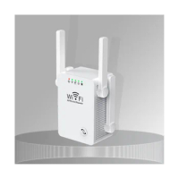 300M Wireless Repeater 2.4G WiFi Router Signal Booster Extender 4 Antenna Router Signal Amplifier for Home(EU Plug)