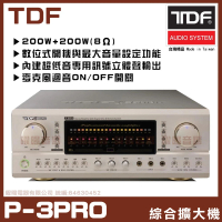 【TDF】P-3PRO 歌唱綜擴大機(麥克風迴音開關及音樂截斷開啟功能)