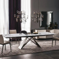 Hot Sale Marble Dining Table And Chair Combination Italian Light Luxury Household Dining Table