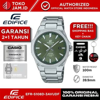 Jam Tangan Pria Casio Edifice EFR-S108D-3AVUDF Original Analog Slim Stainless Steel Green Dial Sapph