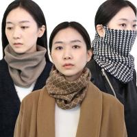 【HaNA 梨花】日系極簡並實用．針織多用途掛耳口罩圍脖機車騎行保暖(圍脖 圍巾 保暖造型)
