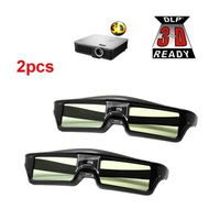 2pcs 3D Active Shutter Glasses DLP-LINK 3D glasses for Xgimi Z4X/H1/Z5 Optoma Sharp LG Acer H5360 Jmgo BenQ w1070 Projectors