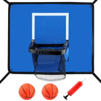 Game For Kids Attachment Breakaway Rim With Pump Easy Install Training Accessory Indoor Outdoor Trampoline Basketball Hoop Set