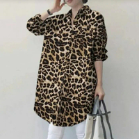 New TUNIK LONG SHIRT MUSLIM LORENG TUTUL LEOPARD COKLAT XXL 1419 SERRA