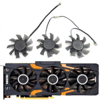 NEW 3FAN/1SET CF-12815S 4PIN DC12V 0.28A RTX 2080 TI GPU Fan，For INNO3D GeForce RTX 2080 2080Ti Gaming Graphics card cooling fan