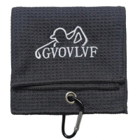 GVOVLVF Golf Towels for Golf Bags With Carabiner Clip Premium Waffle Pattern Golf Towel Birthday Gifts For Men Women Black