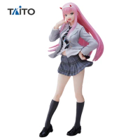 In Stock Original TAITO Darlinginthefranxx Zero Two Uniform Anime Figure 18Cm Action Figurine Model collection Toys for Boy Gift