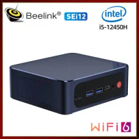 Beelink Intel Core i5-12450H 12th Gen SEi12 12450H Mini PC DDR4 SSD Wifi6 BT5.2 PCle4.0 SEi 12 Desktop Game Computer