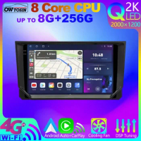 Owtosin QLED 2K Android 12 8+256G WiFi Car Multimedia Player For Seat Ibiza MK5 6F 2017-2021 CarPlay GPS Navigation Stereo Radio
