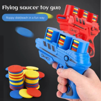 Children Flying Saucer Guns Ejection Flying Disc Fun Toys EVA Mini Flying Disc Toy Soft Bullets Toy Gun Soft Gun Battle Pistolas