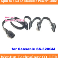 pci-e 6pin male 1 to 4 SATA 15pin Modular Power Supply Cable for Seasonic SS-520GM Active PFC F3 (M12II-520Bronze)