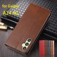 Leather Case for Samsung Galaxy A24 4G Flip Case Card Holder Holster Magnetic Attraction Cover Wallet Case Fundas Coque
