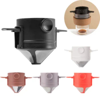 Foldable Portable Coffee Filter Coffee Maker Stainless Steel Drip Coffee Tea Holder Reusable Paperless Pour Over Coffee Dripper