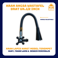STAR CLASSIC KRAN WASTAFEL | Kran Angsa fleksibel lapis karet | Kran Air Baling Black hitam minimali