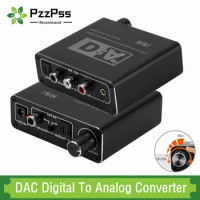 PzzPss Hifi DAC Amp Digital To Analog Audio Converter RCA 3.5mm Headphone Amplifier Toslink Optical Coaxial Output dac 24bit