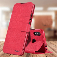Xiaomi Redmi Note 7 case with Magnetic adsorption,ALIVO wood pattern PU leather flip case+Card Pocket for redmi note7 Flip Cover