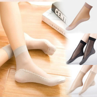 Yarra Kaos Kaki Stocking Wanita Remaja Dewasa Spandex Nyaman Pendek Semata Kaki Bahan Tipis Transpar